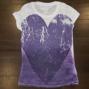GIRL'S TEASE SHEER T SHIRT WHITE AND PURPLE